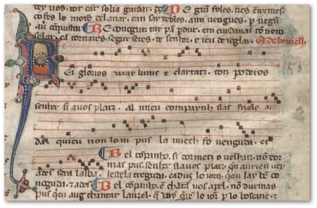 Chansonnier occitan R, ms. Paris BnF, fr. 22543 (14e s.), fol. 8v